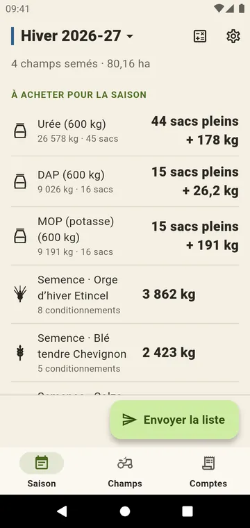 La saison : urée, DAP, potasse et semence pour tous vos champs