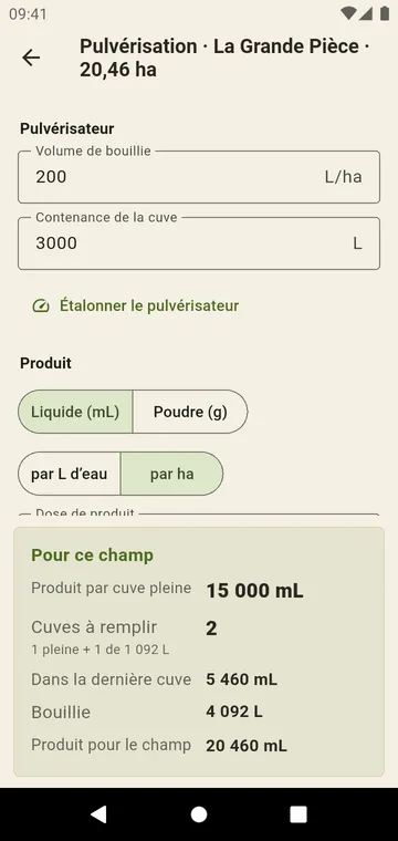 Pulvérisation : cuves à remplir et dose de la dernière cuve