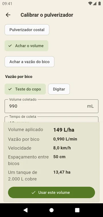 Calibração do pulverizador: teste do copo e velocidade